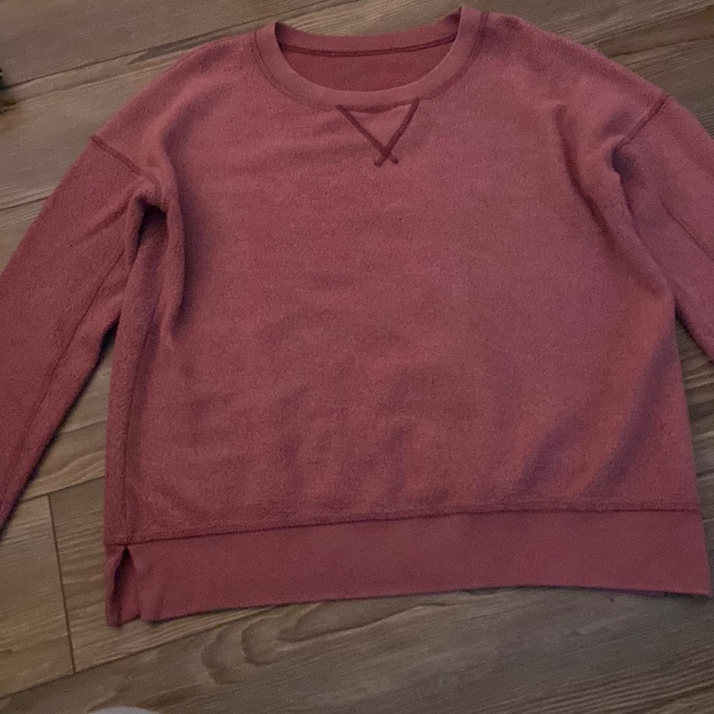 Pink fleece crew neck